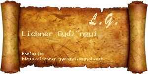 Lichner Gyöngyi névjegykártya